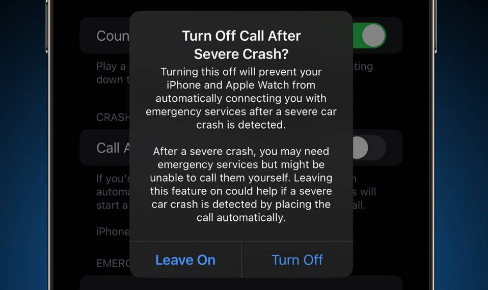 垫江苹果14维修分享 iPhone 14 和 Apple Watch 上关闭崩溃检测 
